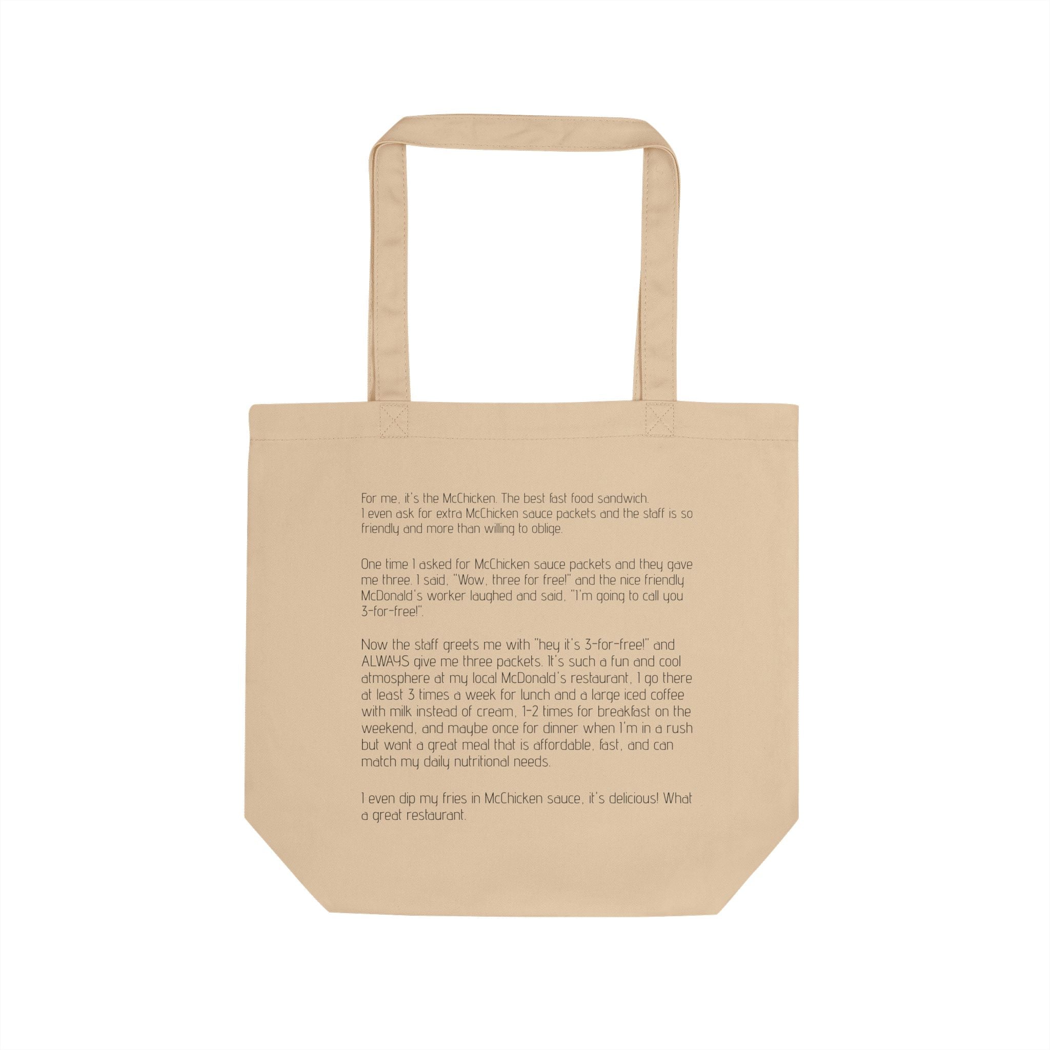 For Me, It's The McChicken - Canvas Eco Tote Bag